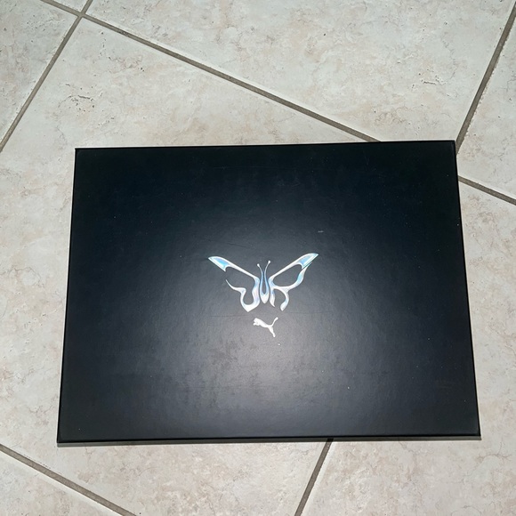 Puma Dua Lipa Platform WMNS Mayze Suede Black Blue Glow Sneakers - Picture 7 of 9